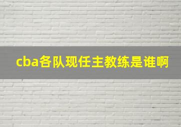 cba各队现任主教练是谁啊