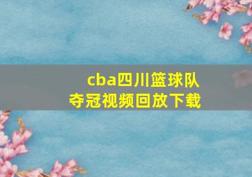 cba四川篮球队夺冠视频回放下载