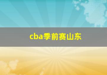 cba季前赛山东