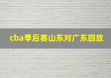 cba季后赛山东对广东回放