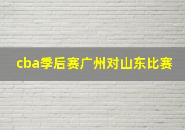 cba季后赛广州对山东比赛