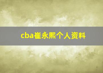 cba崔永熙个人资料