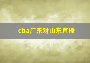 cba广东对山东直播