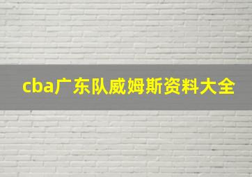 cba广东队威姆斯资料大全