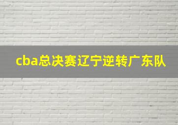 cba总决赛辽宁逆转广东队