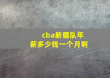 cba新疆队年薪多少钱一个月啊