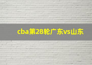 cba第28轮广东vs山东