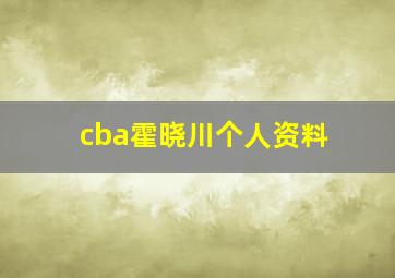 cba霍晓川个人资料