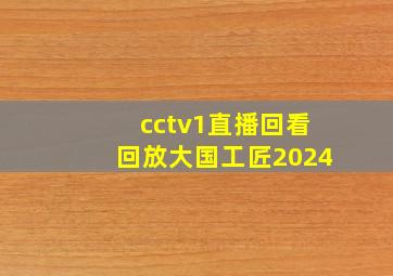 cctv1直播回看回放大国工匠2024