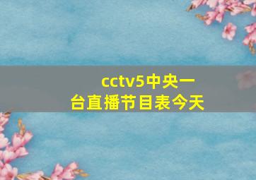 cctv5中央一台直播节目表今天