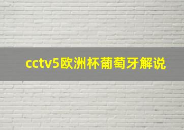 cctv5欧洲杯葡萄牙解说