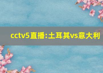 cctv5直播:土耳其vs意大利