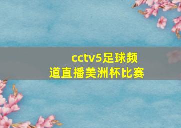 cctv5足球频道直播美洲杯比赛