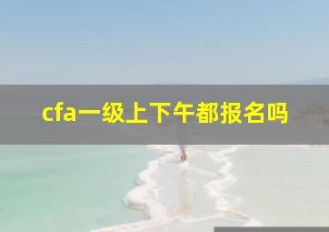 cfa一级上下午都报名吗