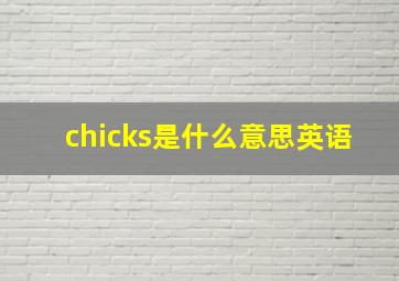 chicks是什么意思英语