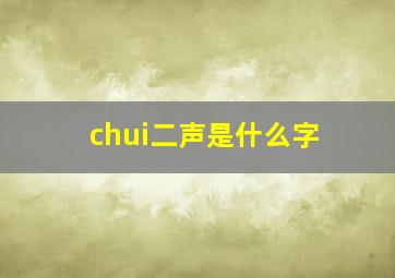 chui二声是什么字