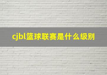 cjbl篮球联赛是什么级别