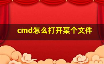 cmd怎么打开某个文件