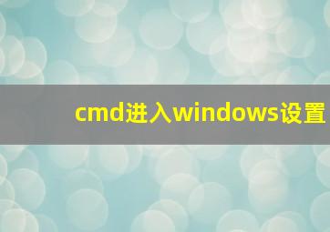 cmd进入windows设置