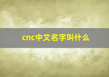 cnc中文名字叫什么