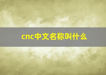 cnc中文名称叫什么