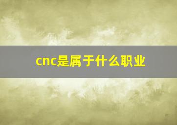 cnc是属于什么职业