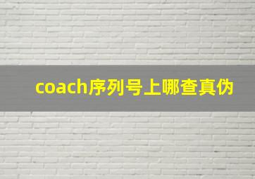 coach序列号上哪查真伪