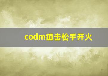 codm狙击松手开火