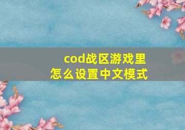 cod战区游戏里怎么设置中文模式