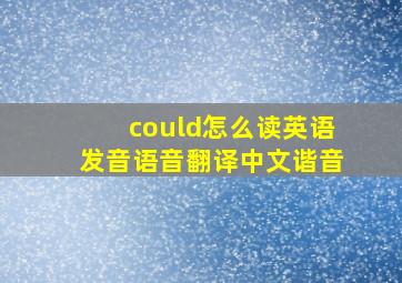 could怎么读英语发音语音翻译中文谐音