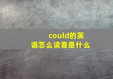 could的英语怎么读音是什么