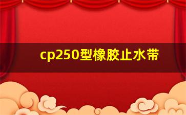 cp250型橡胶止水带