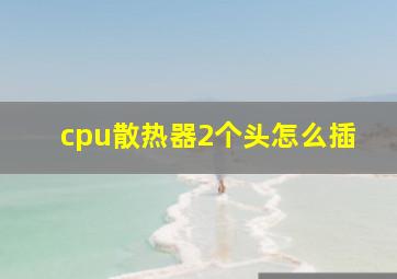 cpu散热器2个头怎么插