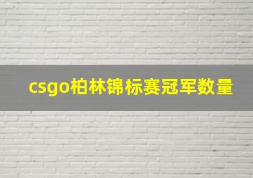 csgo柏林锦标赛冠军数量