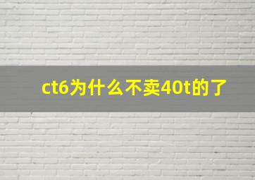 ct6为什么不卖40t的了