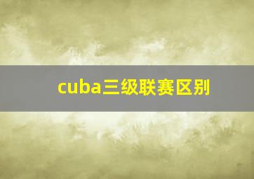 cuba三级联赛区别