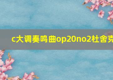 c大调奏鸣曲op20no2杜舍克