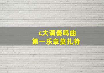 c大调奏鸣曲第一乐章莫扎特