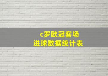 c罗欧冠客场进球数据统计表