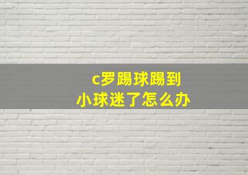 c罗踢球踢到小球迷了怎么办