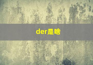 der是啥