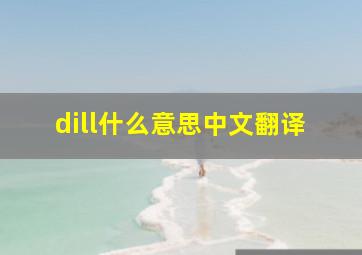 dill什么意思中文翻译