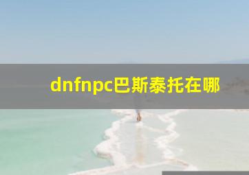 dnfnpc巴斯泰托在哪