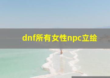 dnf所有女性npc立绘