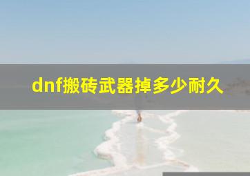 dnf搬砖武器掉多少耐久