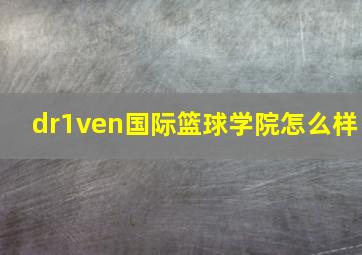 dr1ven国际篮球学院怎么样