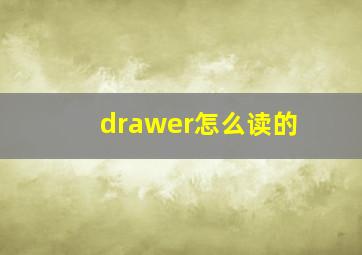 drawer怎么读的