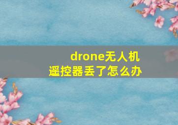 drone无人机遥控器丢了怎么办