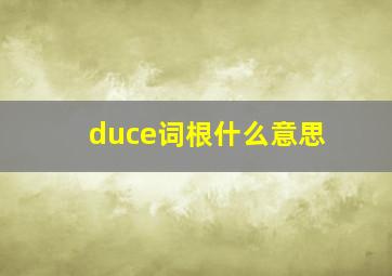 duce词根什么意思