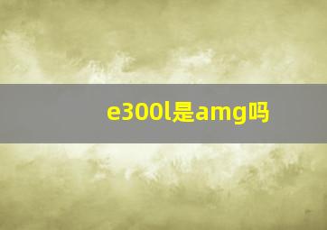 e300l是amg吗